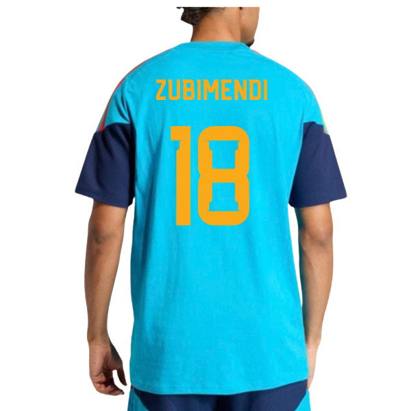 2026-2027 Spain Training Tee (Bold Aqua) (Zubimendi 18)-SoccerKits Hub | Buy Soccer Jerseys Online